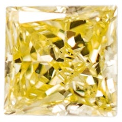 Natural 0.29ct Gia Undetermined Fancy Intense Yellow VS2 Princess Loose Diamond