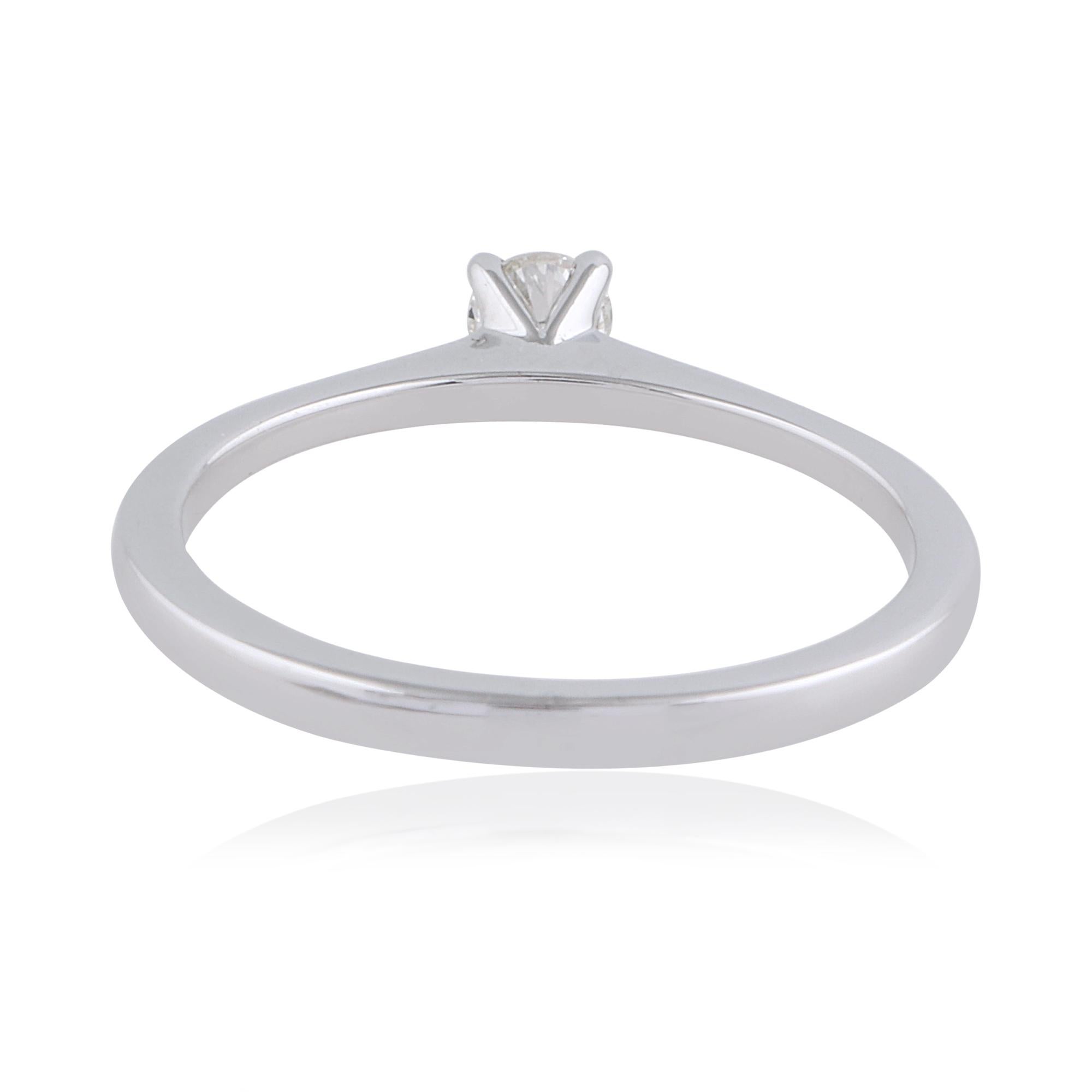 in vendita:  Diamante naturale da 0,2 carati SI/HI in oro bianco massiccio 18 carati Tiny Solitaire impilabile 3