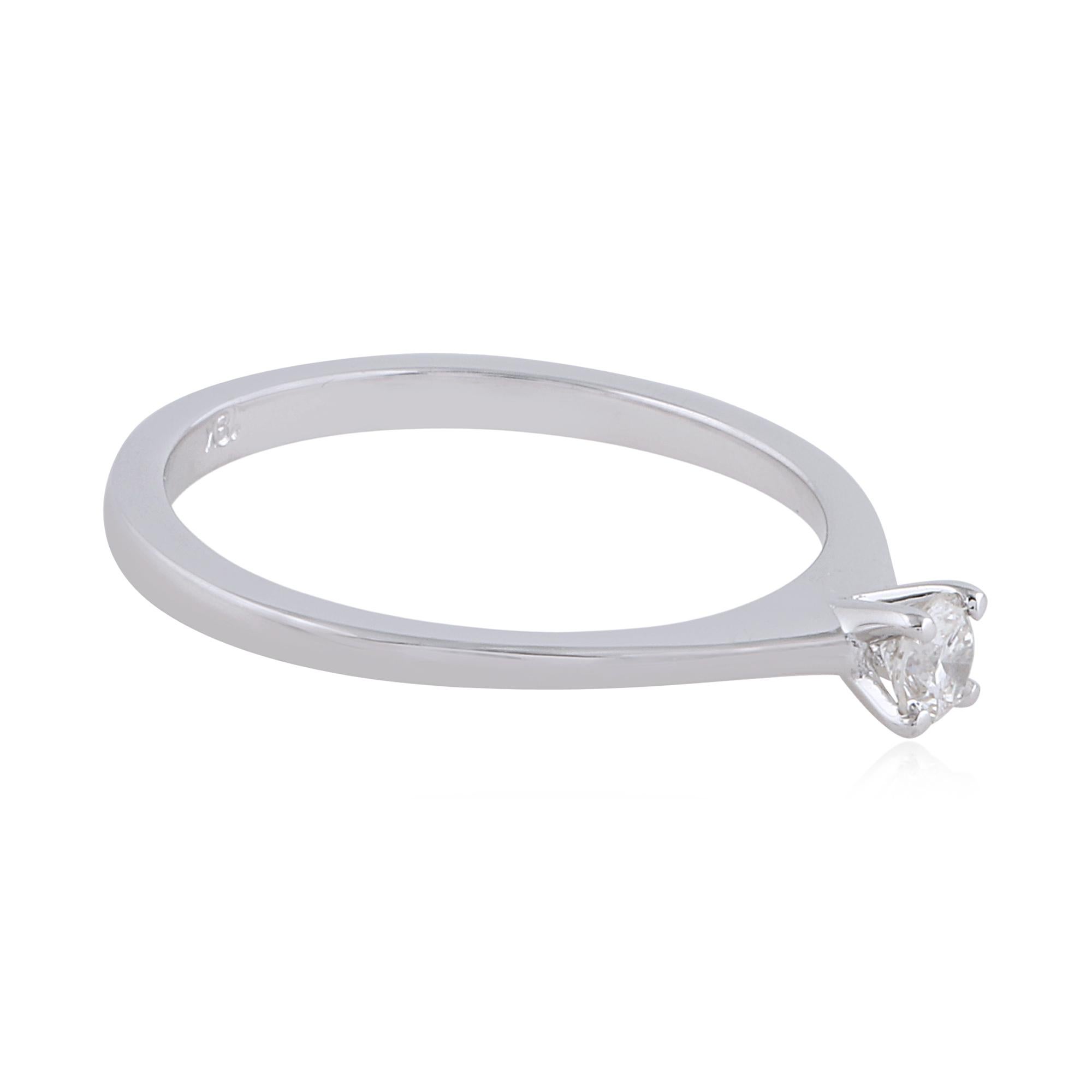 in vendita:  Diamante naturale da 0,2 carati SI/HI in oro bianco massiccio 18 carati Tiny Solitaire impilabile 4