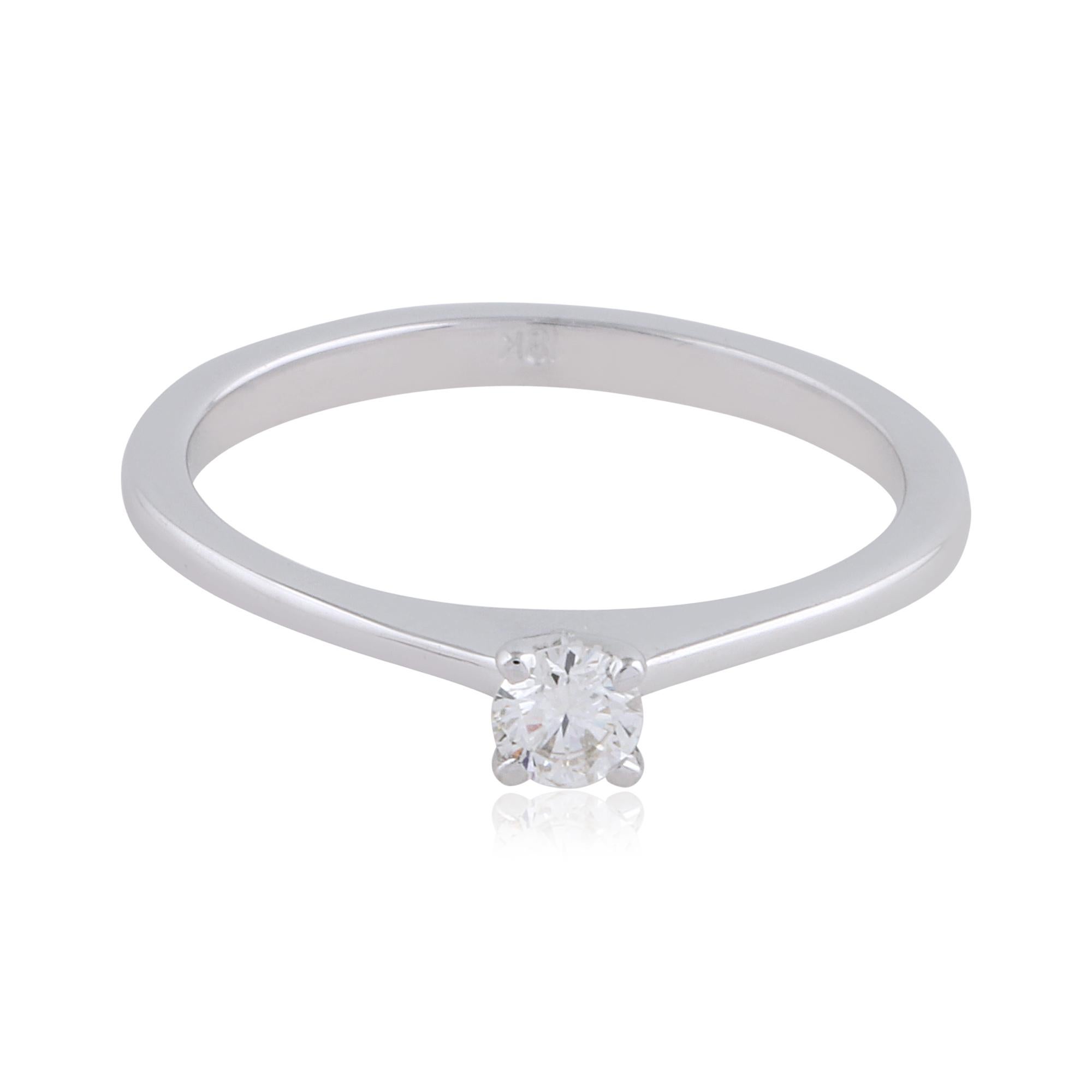 in vendita:  Diamante naturale da 0,2 carati SI/HI in oro bianco massiccio 18 carati Tiny Solitaire impilabile 5
