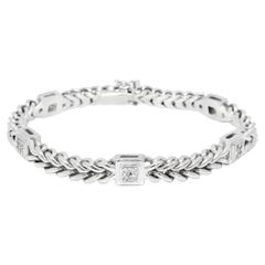 Bracelet à maillons tissés 18 carats à 5 positions avec diamants naturels de 0,30 carat