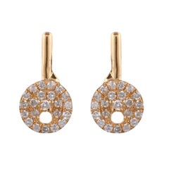 Pendientes de oro amarillo de 14 quilates con llave de diamante pavé natural de 0,30 quilates