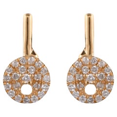 Clous d
oreilles en or jaune 18 carats avec diamants pavés naturels de 0,30 carat
