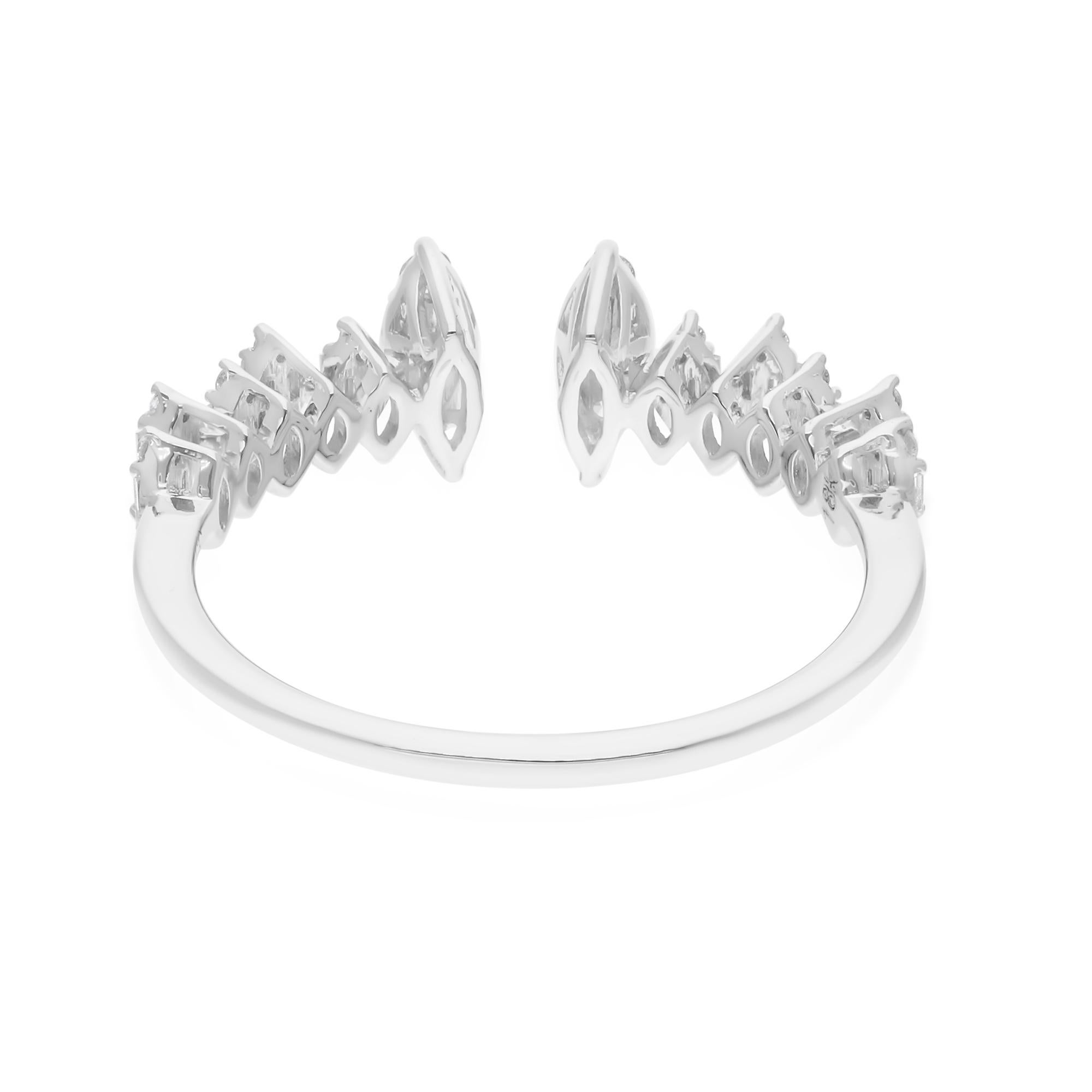 in vendita:  Anello da polso con diamante tondo baguette naturale da 0,32 carati SI/H in oro bianco 14 carati 6