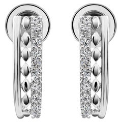 Natürliche 0,34 Karat SI/H Runder Brillant Diamant Ohrringe 9 Karat Weißgold