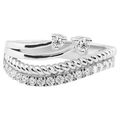 Anello con diamante naturale da 0,35 carati SI Clarity HI Color Gioielli in oro bianco 9 carati