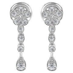 Natural 0.36 Carat SI Clarity HI Color Diamond Earrings 9 Karat White Gold