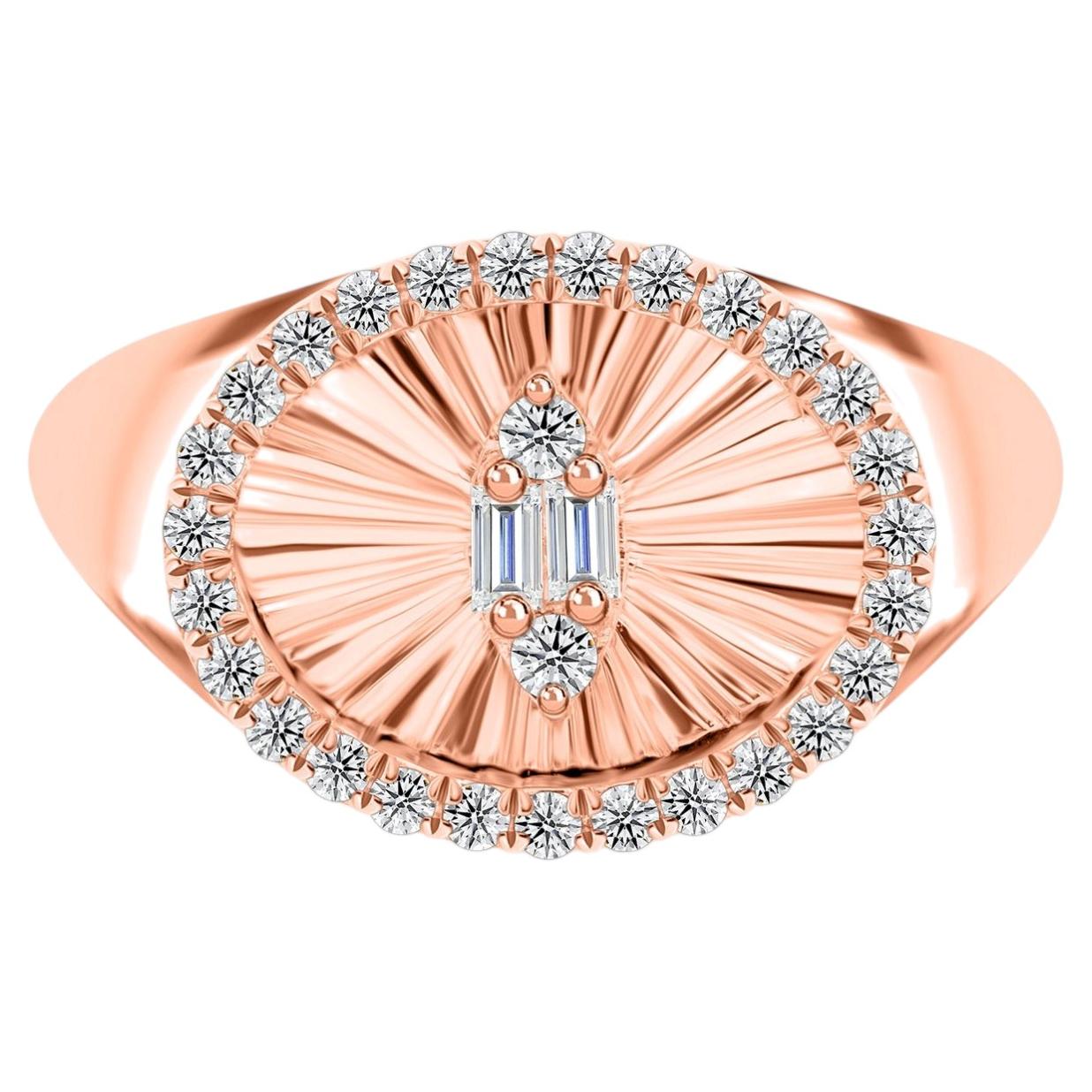 Natural 0.36 Carat SI Clarity HI Color Diamond Ring 18 Karat Rose Gold Jewelry