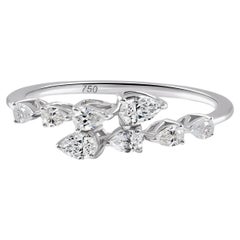 Anillo de diamantes naturales de 0,37 quilates con claridad SI y color HI Joyas de oro blanco de 18 quilates