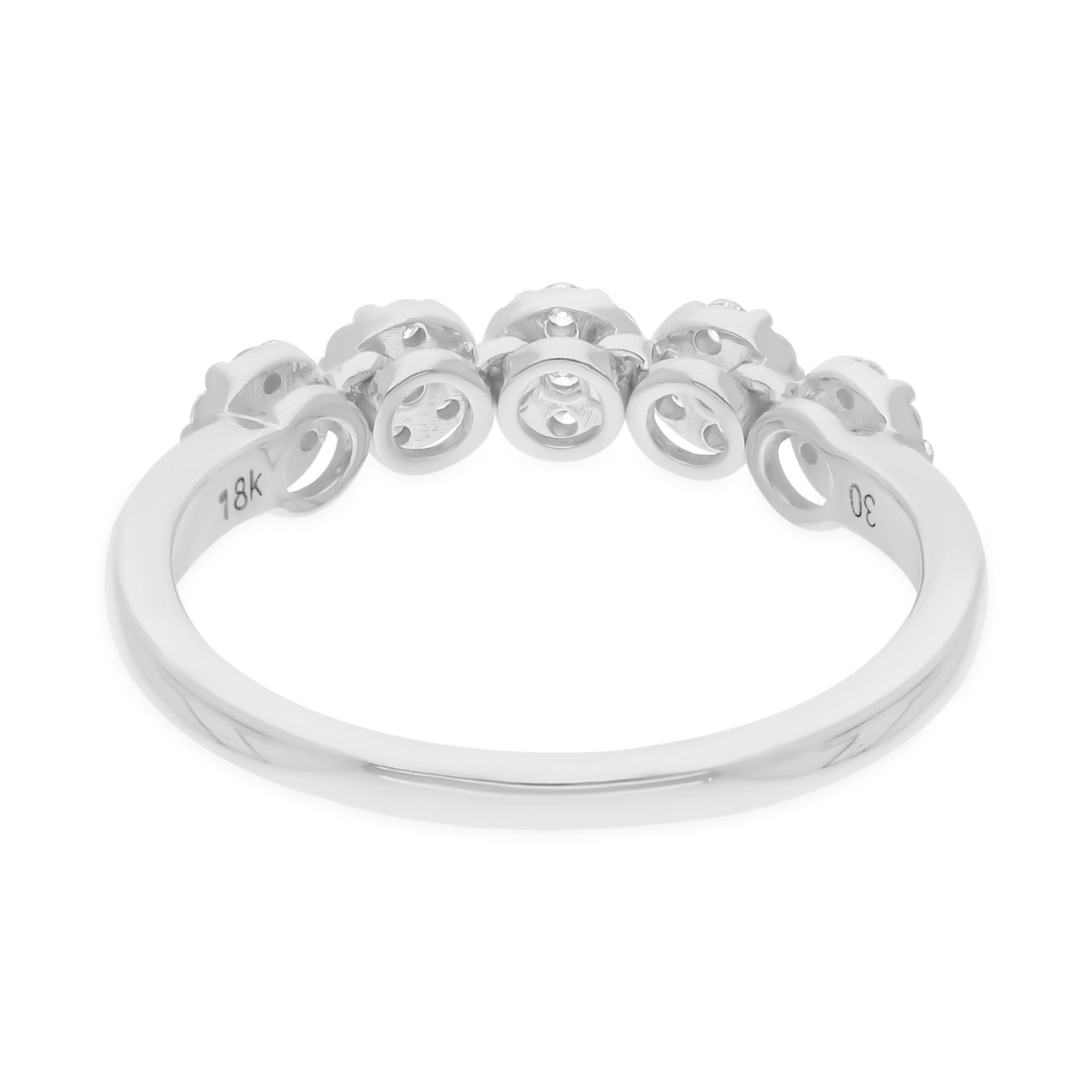 Modern Natural 0.37 Carat SI/H Round Brilliant Cut Diamond Ring 14 Karat White Gold For Sale