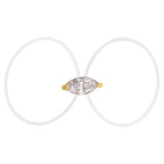 Natürlicher 0,39 Karat Marquise Brillantschliff Diamant Silicone Ring 18k Gelbgold