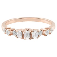 Natural 0.40 Carat SI Clarity HI Color Diamond Ring 9 Karat Rose Gold Jewelry