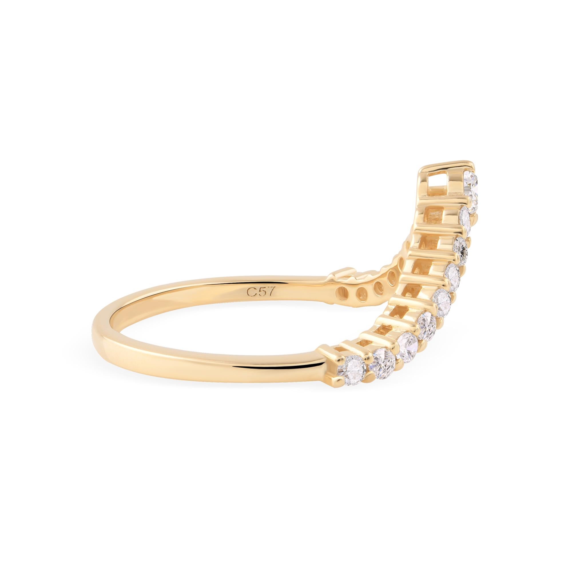 En venta: Anillo de diamantes naturales de 0,40 quilates con claridad SI y color HI Joyas de oro amarillo de 9 quilates  4