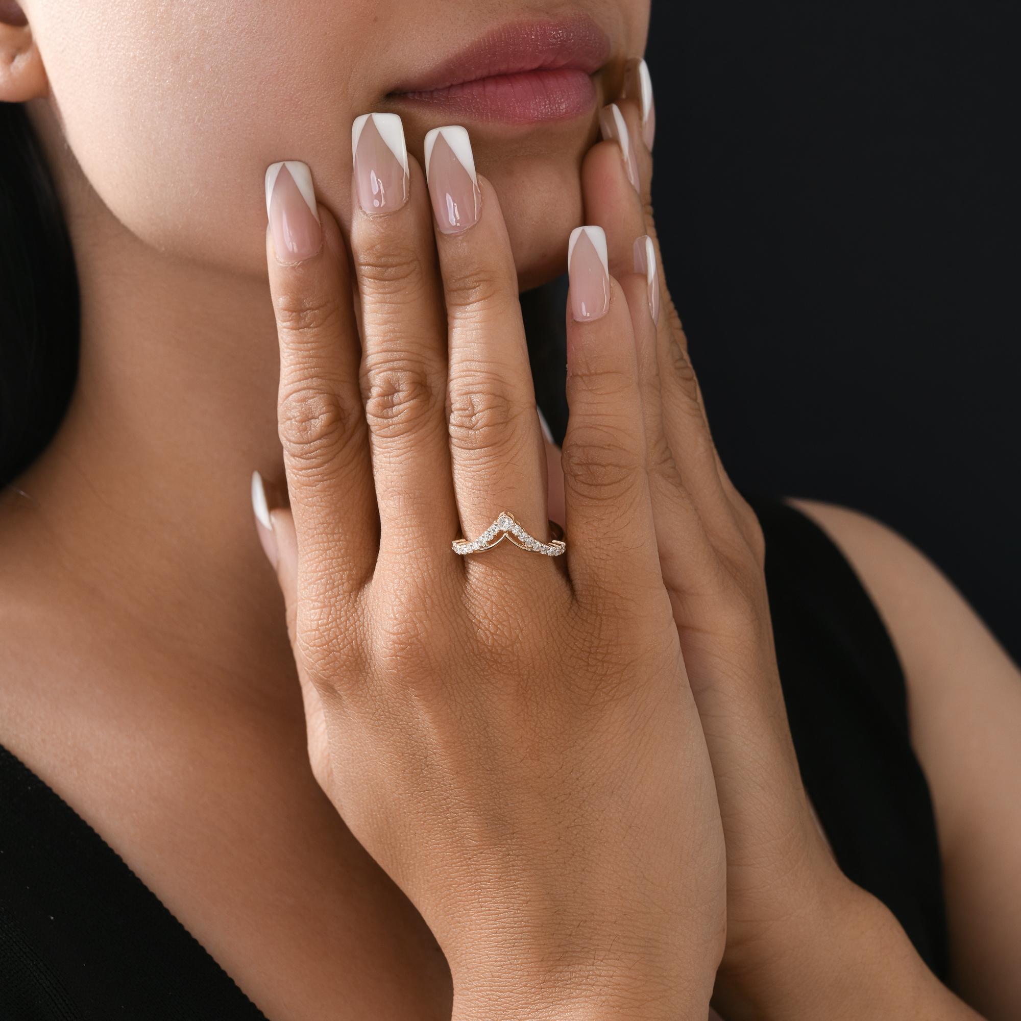 En venta: Anillo de diamantes naturales de 0,40 quilates con claridad SI y color HI Joyas de oro amarillo de 9 quilates  2