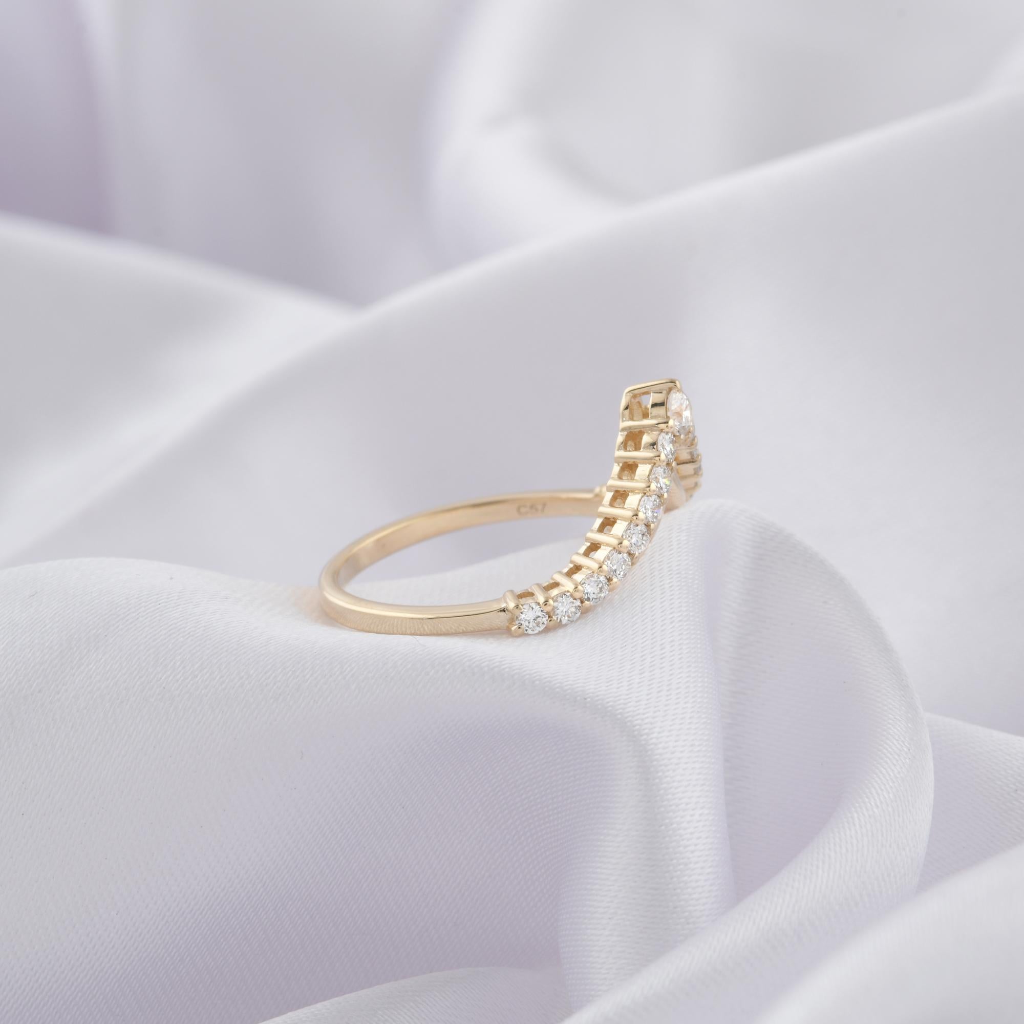 En venta: Anillo de diamantes naturales de 0,40 quilates con claridad SI y color HI Joyas de oro amarillo de 9 quilates  5