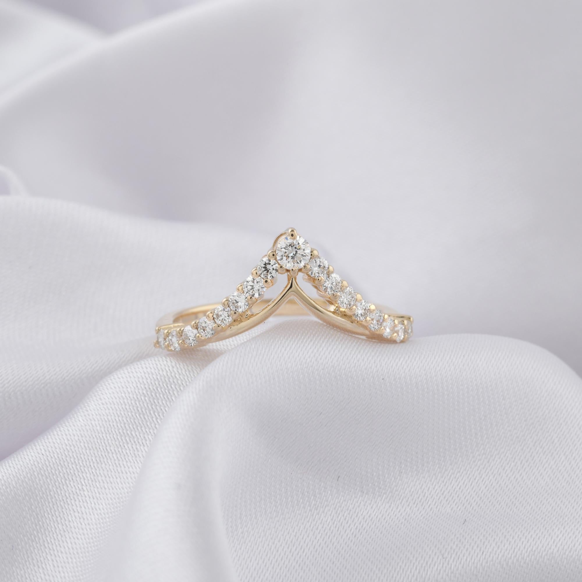 En venta: Anillo de diamantes naturales de 0,40 quilates con claridad SI y color HI Joyas de oro amarillo de 9 quilates  6