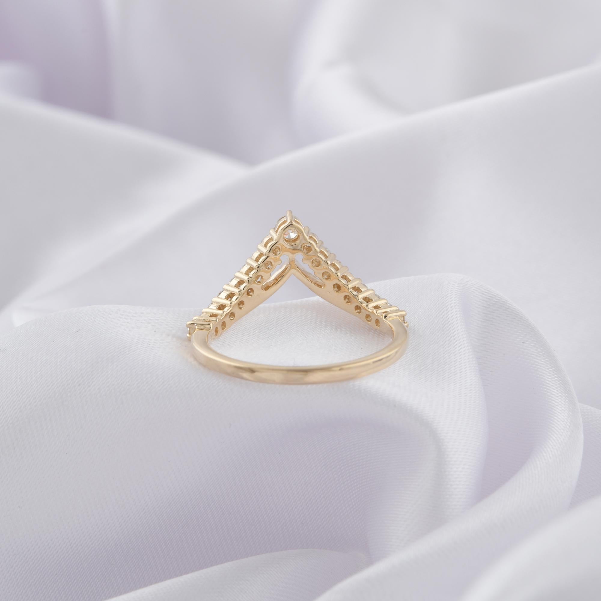 En venta: Anillo de diamantes naturales de 0,40 quilates con claridad SI y color HI Joyas de oro amarillo de 9 quilates  7