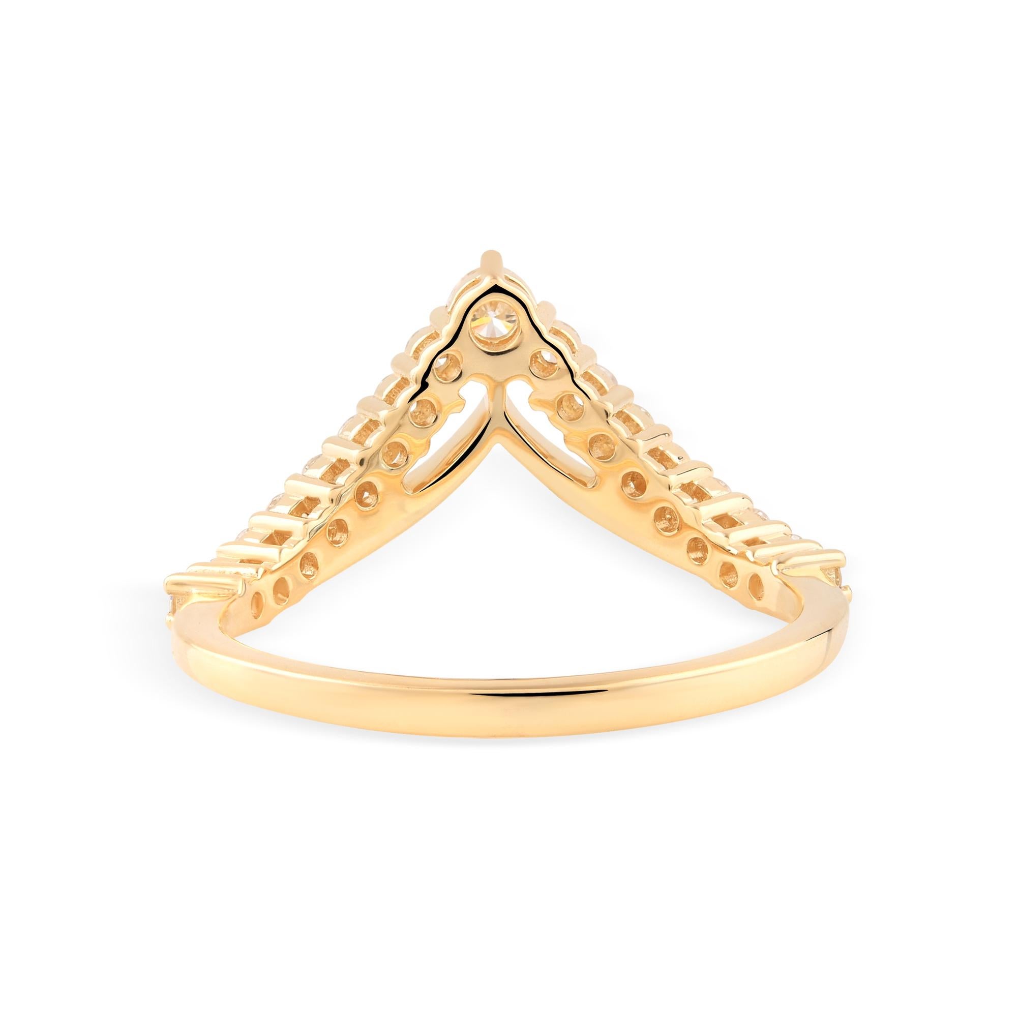 En venta: Anillo de diamantes naturales de 0,40 quilates con claridad SI y color HI Joyas de oro amarillo de 9 quilates  8