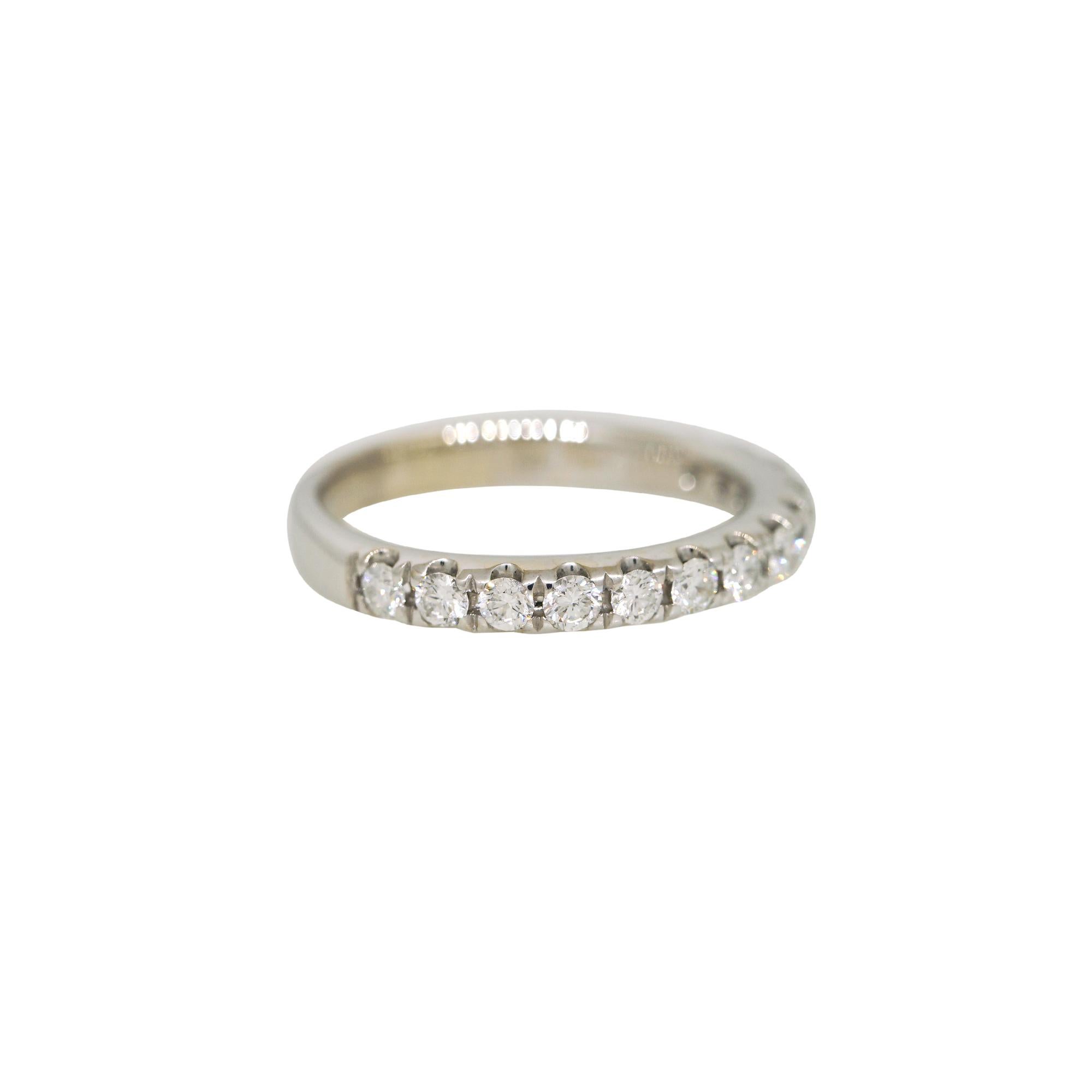 Natural 0.41 Carat Round Brilliant Cut Diamond 14 Karat Halfway Ring In Stock In Excellent Condition For Sale In Boca Raton, FL