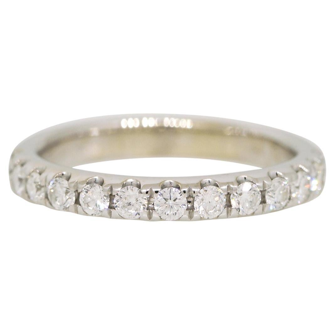 Natural 0.41 Carat Round Brilliant Cut Diamond 14 Karat Halfway Ring In Stock For Sale