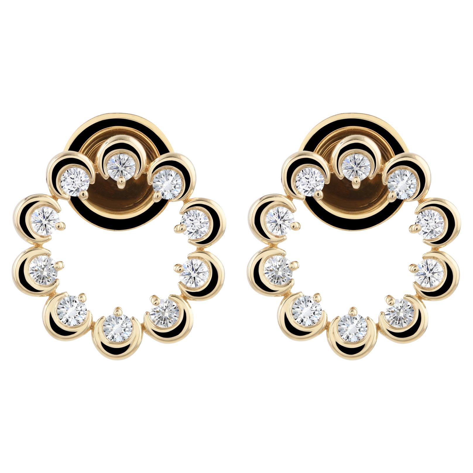 Nature 0.41 Carat SI Clarity HI Color Diamond Fine Earrings 9 Karat Yellow Gold