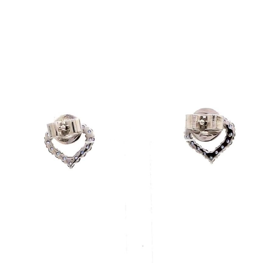 Natürliche 0,41 cts Herz blauer Saphir Ohrringe in 14k Gold im Zustand „Neu“ im Angebot in New York, NY