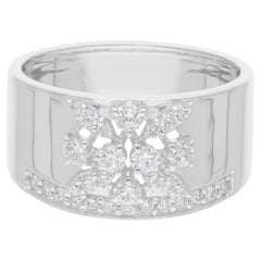 Natural 0.44 Carat SI/H Round Brilliant Cut Diamond Ring 18 Karat White Gold