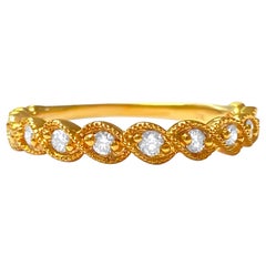 Natural 0.45 Carat Diamond Wedding Band for Her