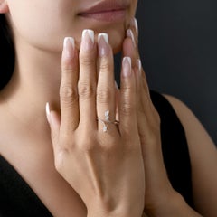 Anillo con diamante natural de 0,46 quilates, claridad SI y color HI, en oro blanco de 18 quilates
