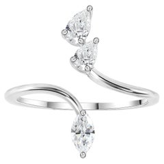 Anillo con diamante natural de 0,46 quilates, claridad SI y color HI, en oro blanco de 18 quilates