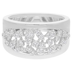 Anillo de diamantes naturales talla brillante redonda SI/H de 0,47 quilates Joyas de oro blanco de 18k