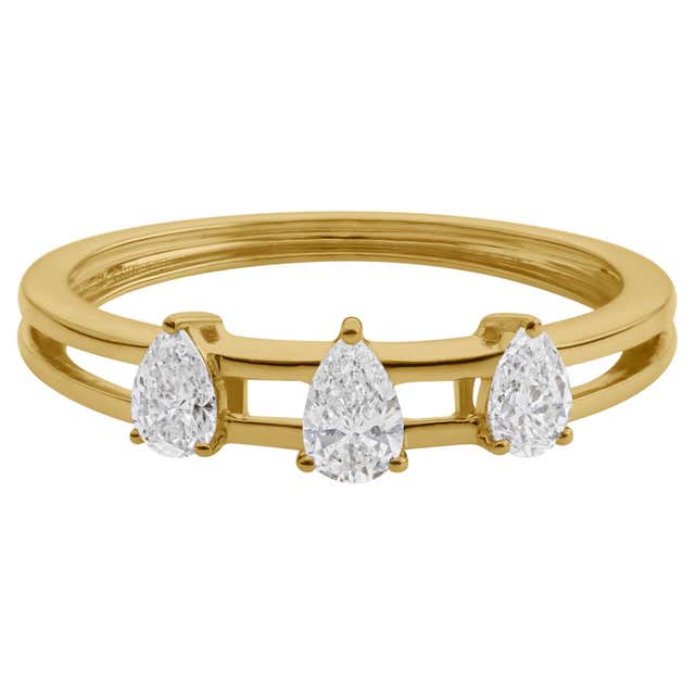 Customizable Natural 0.51 Carat Round Diamond Ring 14 Karat Yellow Gold ...