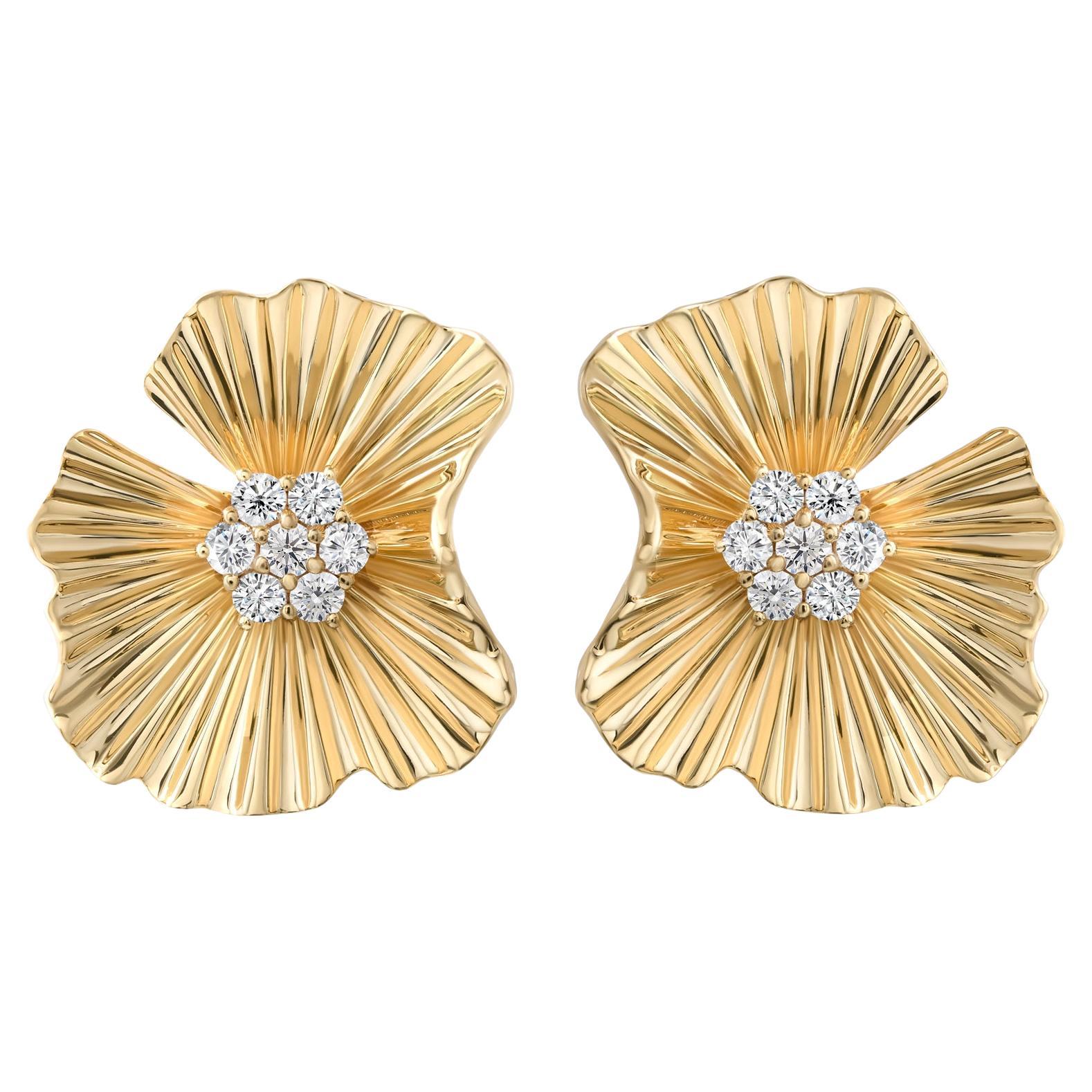 Orecchini di diamanti naturali da 0,49 carati SI Clarity HI Color Oro giallo 9 carati