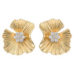 Orecchini di diamanti naturali da 0,49 carati SI Clarity HI Color Oro giallo 9 carati