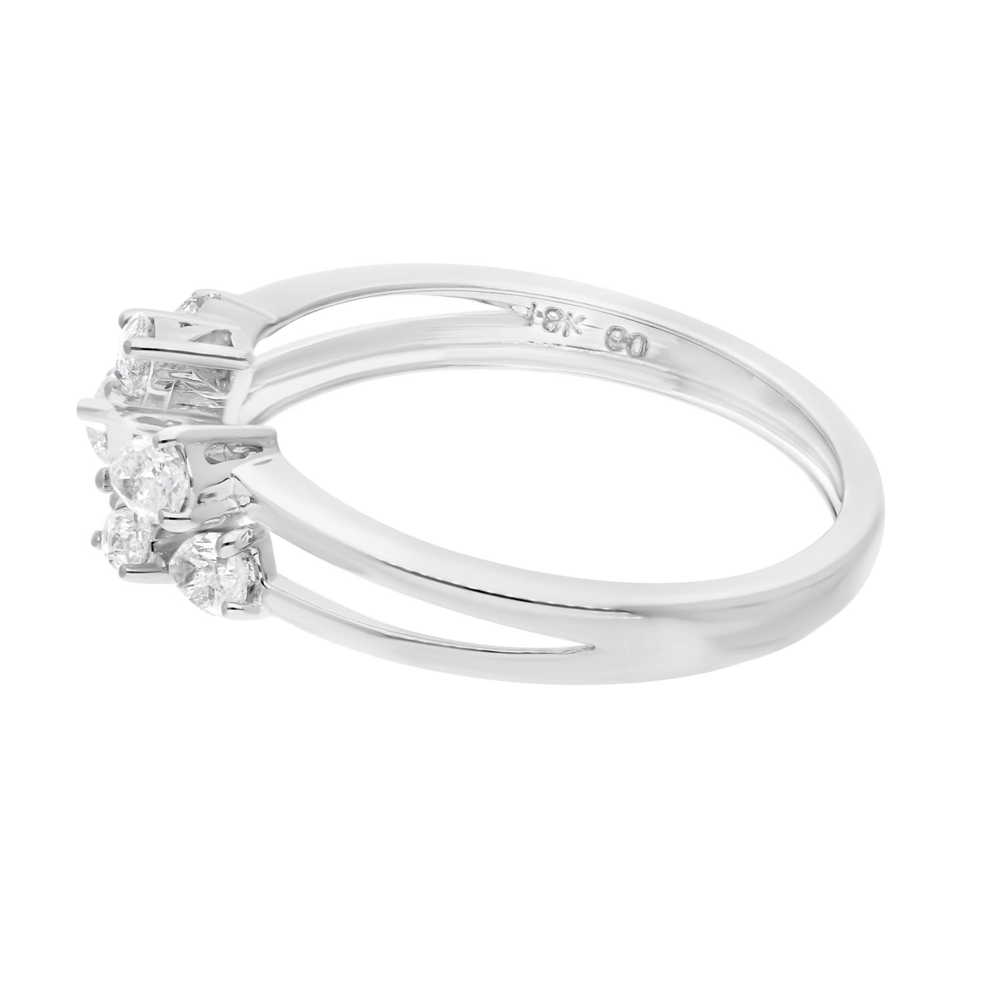 Natürlicher 0,5 Karat SI Reinheit HI Farbe Birnen-Diamant-Manschettenring 18 Karat Weißgold im Zustand „Neu“ im Angebot in Diera, Dubai