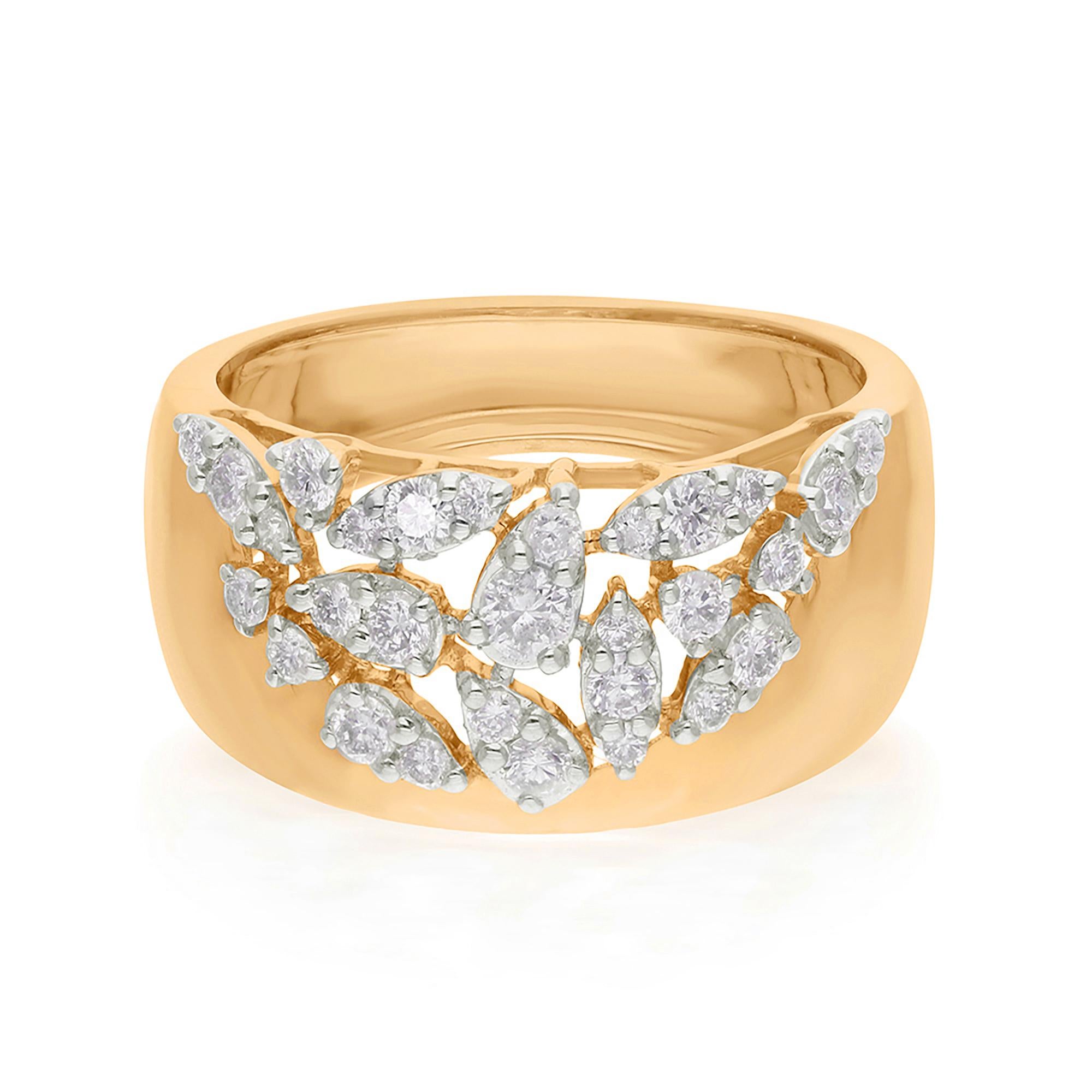 Natural 0.51 Carat Round Diamond Ring 18 Karat Yellow Gold Handmade Fine Jewelry