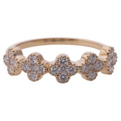 Anello con design a trifoglio di diamanti naturali da 0,51 carati SI/H Gioielli in oro rosa 18 carati