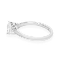 Natural 0.51 Carat SI/H Solitaire Pear Diamond Ring 18 Karat White Gold Jewelry