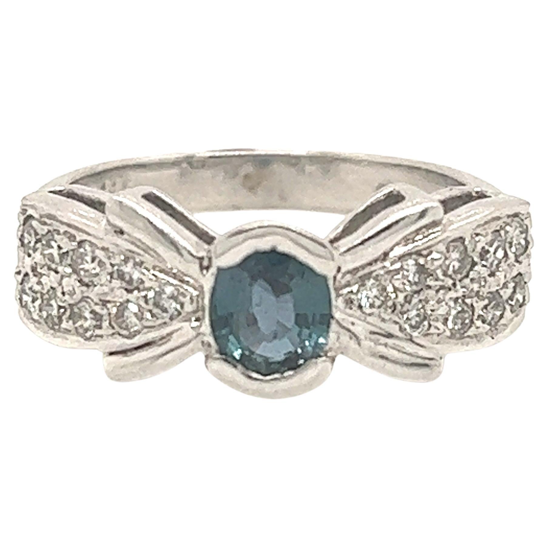 Natürlich 0,54 Karat. Alexandrit & Diamant Vintage-Ring