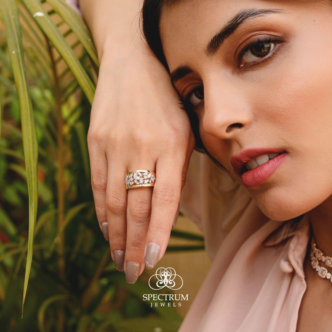 Natural 0.55 Carat Round Diamond Dome Ring 14 Karat Yellow Gold Fine Jewelry For Sale 2