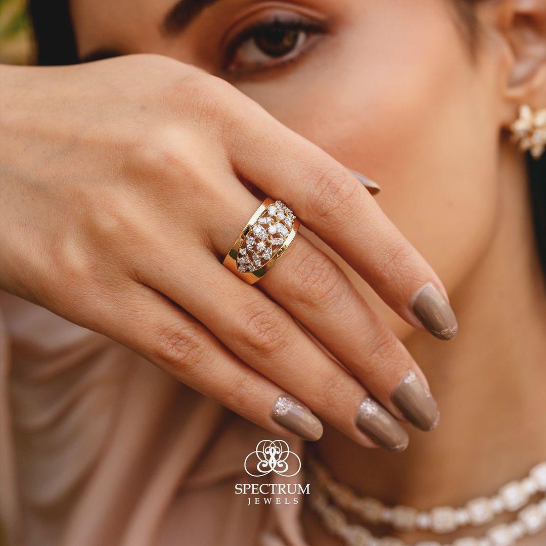 Natural 0.55 Carat Round Diamond Dome Ring 14 Karat Yellow Gold Fine Jewelry For Sale 3