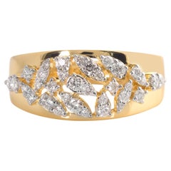 Nature 0.55 Carat Round Diamond Dome Ring 14 Karat Yellow Gold Fine Jewelry