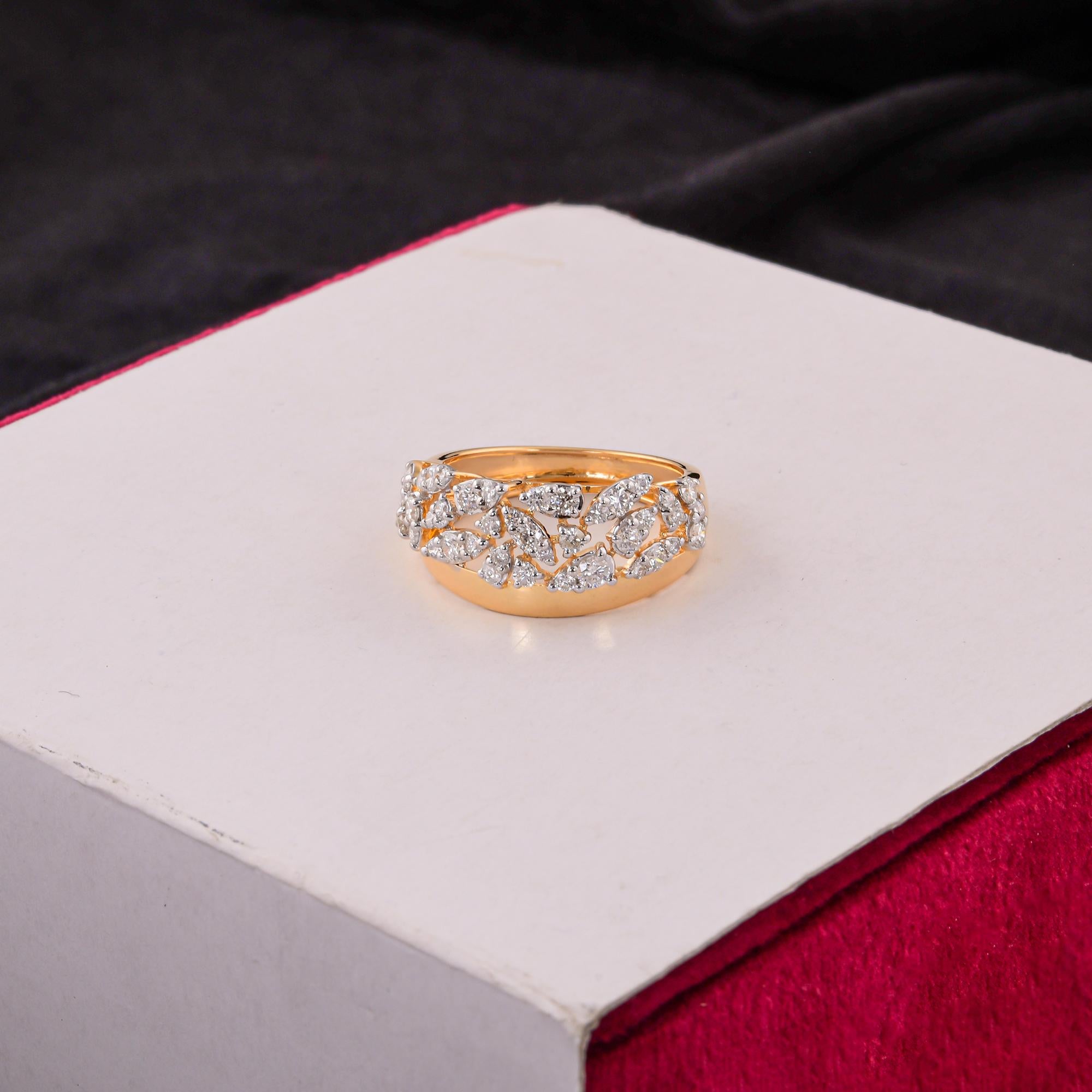 Modern Natural 0.55 Carat SI/H Round Cut Diamond Ring 14 Karat White Gold Fine Jewelry For Sale
