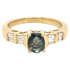 Natural 0.78 Ct. Alexandrite & Diamond Vintage Ring