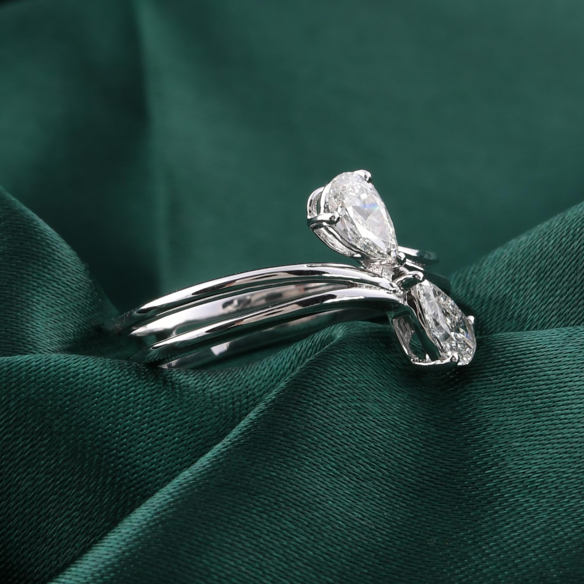 Im Angebot: Natürlicher 0,59 Karat SI Reinheit HI Farbe Diamantring 18 Karat Weißgold Schmuck () 3