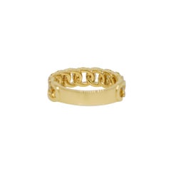 Natural 0.60 Carat Diamond Pave Cuban Link 18-Karat Fashion Ring In Stock