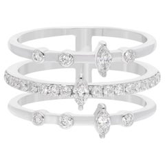 Anello con diamante naturale da 0,60 carati SI Clarity HI Color Gioielli in oro bianco 18 carati