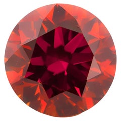 Natural 0.62ct Round Fancy Deep Brownish Orange Diamond Red Tone Fire Color