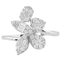 Nature 0.63 Carat SI/H Diamond Cluster Ring 18 Karat White Gold