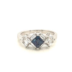 Natural 0.64 Ct. Brazillian Alexandrite & Diamond Vintage Ring
